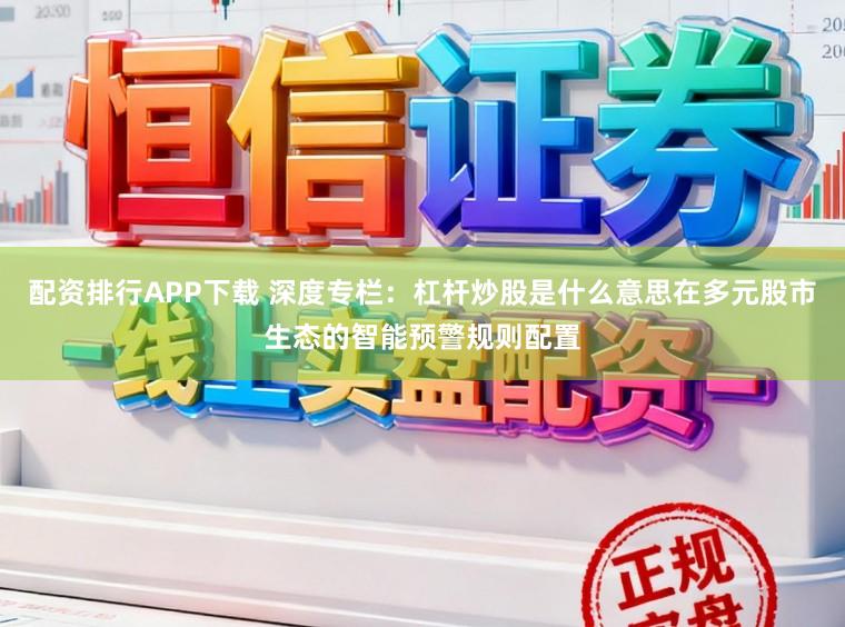 配资排行APP下载 深度专栏：杠杆炒股是什么意思在多元股市生态的智能预警规则配置